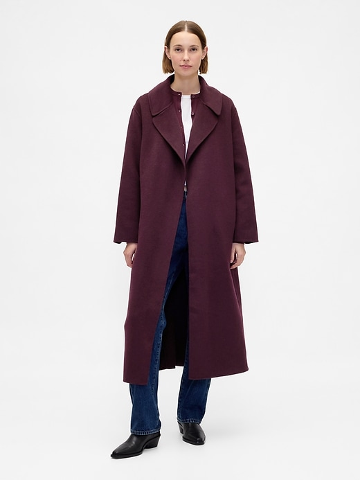 Image number 1 showing, Wool-Blend Wrap Coat