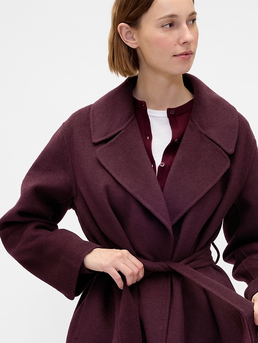 Image number 4 showing, Wool-Blend Wrap Coat