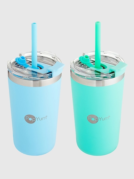 Image number 1 showing, PopYum Kids Insulated Stainless Steel Cup 2-Pack
