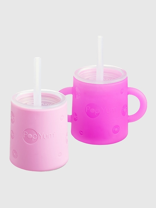 Image number 1 showing, PopYum Baby and Toddler Silicone Training Cup 2-Pack