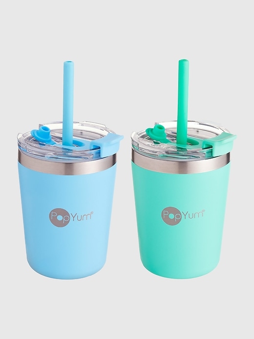Image number 1 showing, PopYum Kids Insulated Stainless Steel Cup 2-Pack