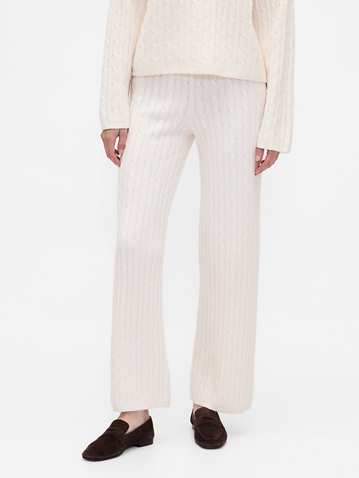 CashSoft Cable-Knit Sweater Pants