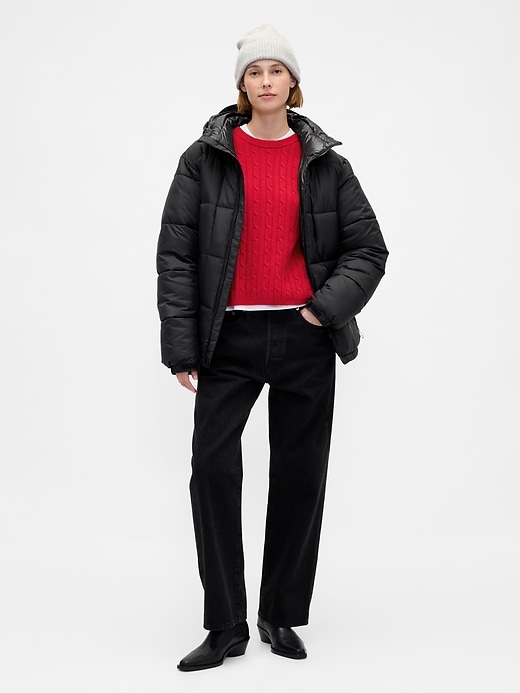 Image number 2 showing, CashSoft Cable-Knit Crewneck Sweater