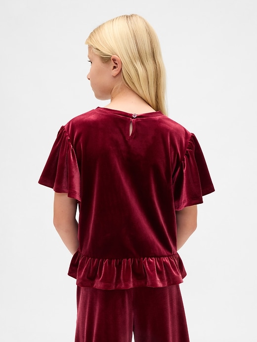 Image number 3 showing, Kids Velour Peplum Top