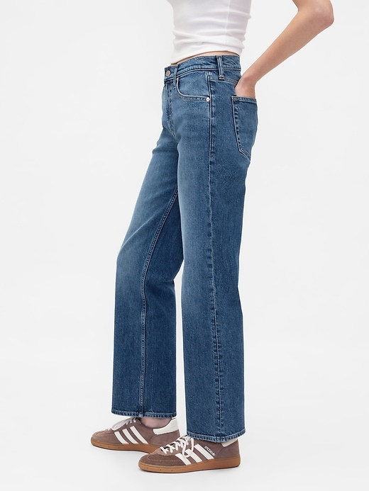 Image number 4 showing, Mid Rise Relaxed Straight Jeans