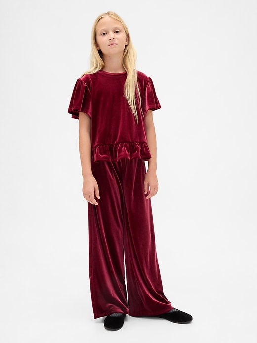 Image number 4 showing, Kids Velour Peplum Top