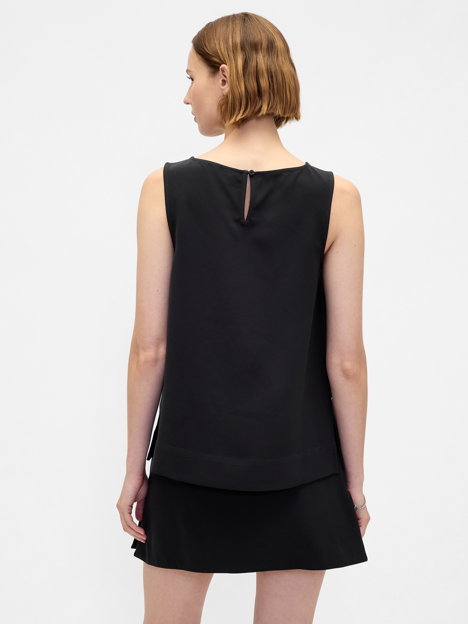 Женский топ Gap Boatneck Shell Tank Top, цвет: Чёрный — фото 3