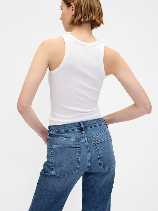 Image number 6 showing, Mid Rise Relaxed Straight Jeans