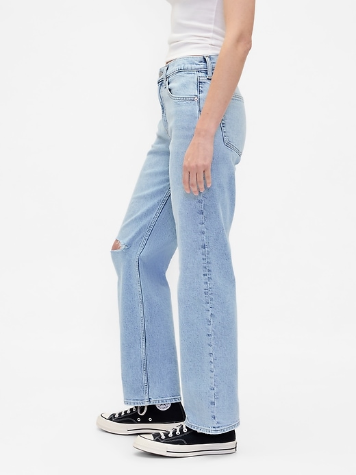 Image number 3 showing, Mid Rise Relaxed Straight Jeans