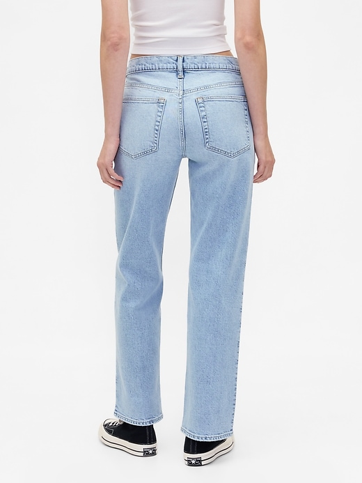 Image number 4 showing, Mid Rise Relaxed Straight Jeans