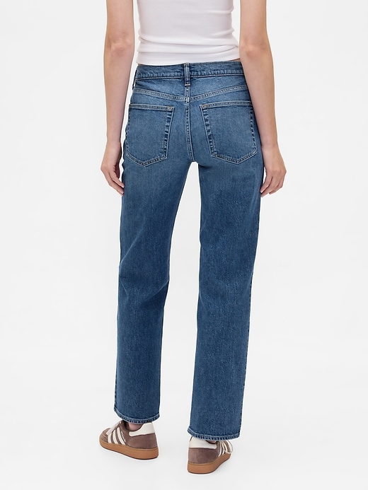 Image number 3 showing, Mid Rise Relaxed Straight Jeans