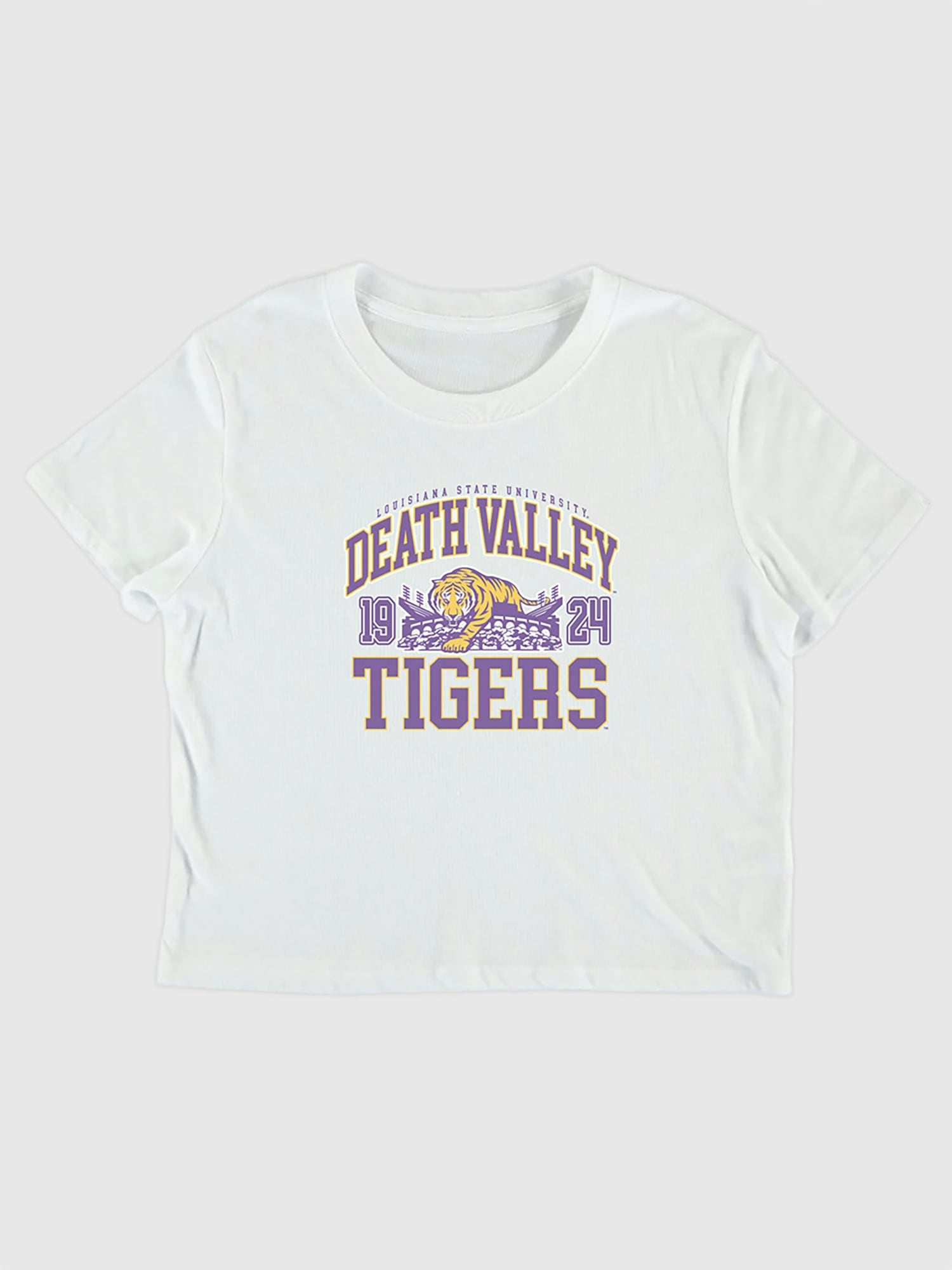 LSU Death Valley Tigers Crop T-Shirt