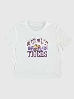 LSU Death Valley Tigers Crop T-Shirt
