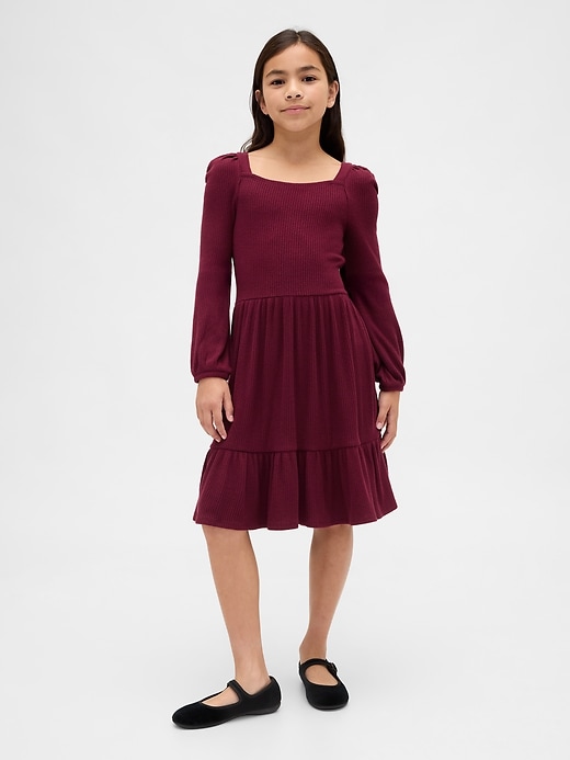 Image number 1 showing, Kids Softspun Smocked Square-Neck Dress