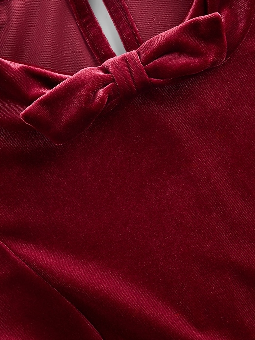 Image number 3 showing, Kids Velvet Bow Dress