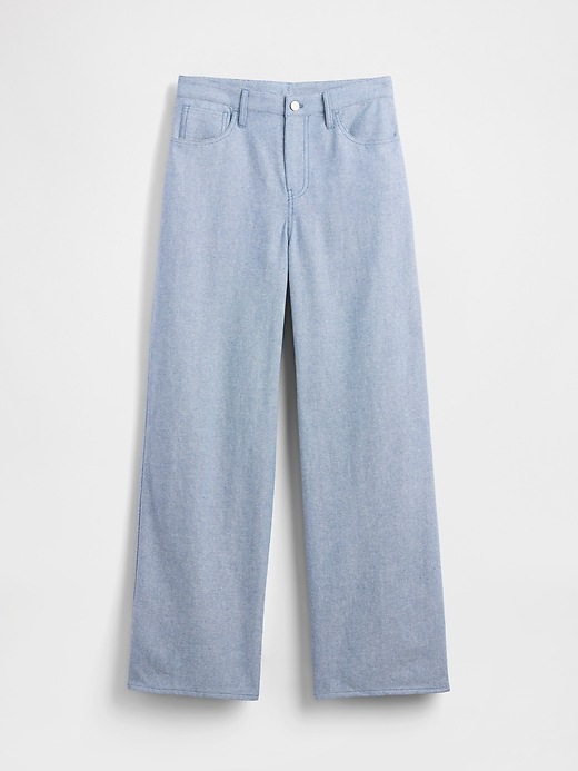 Image number 5 showing, Linen-Cotton Wide-Leg Pants
