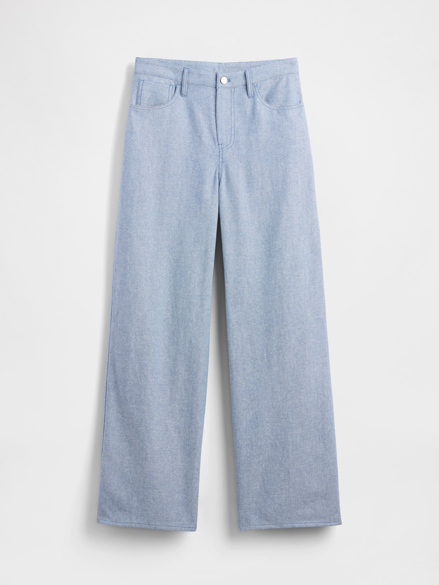 Linen-Cotton Wide-Leg Pants