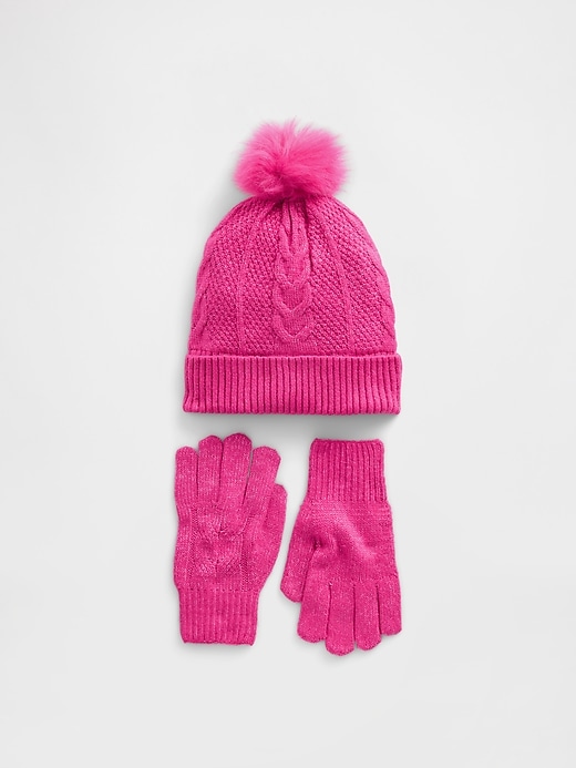 Image number 1 showing, Kids Cable-Knit Cozy Set
