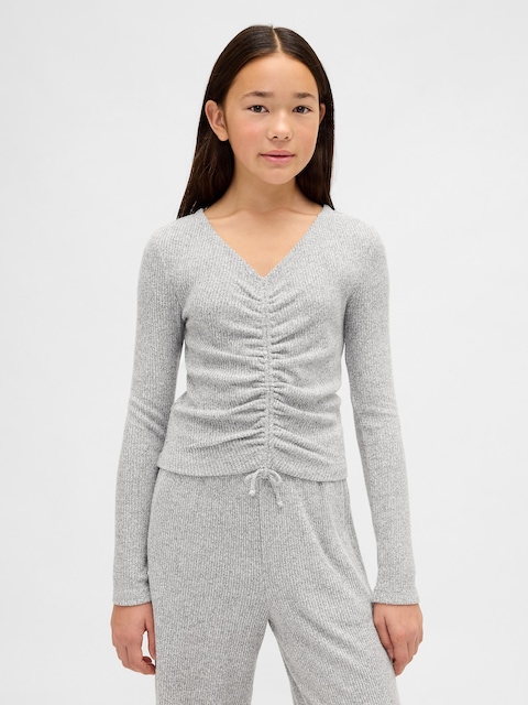 Kids Softspun Rib Ruched Top
