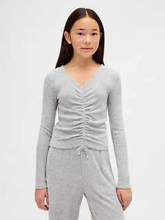 Kids Softspun Rib Ruched Top