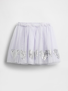 Baby & Toddler Tulle & Sequin Heart Skirt