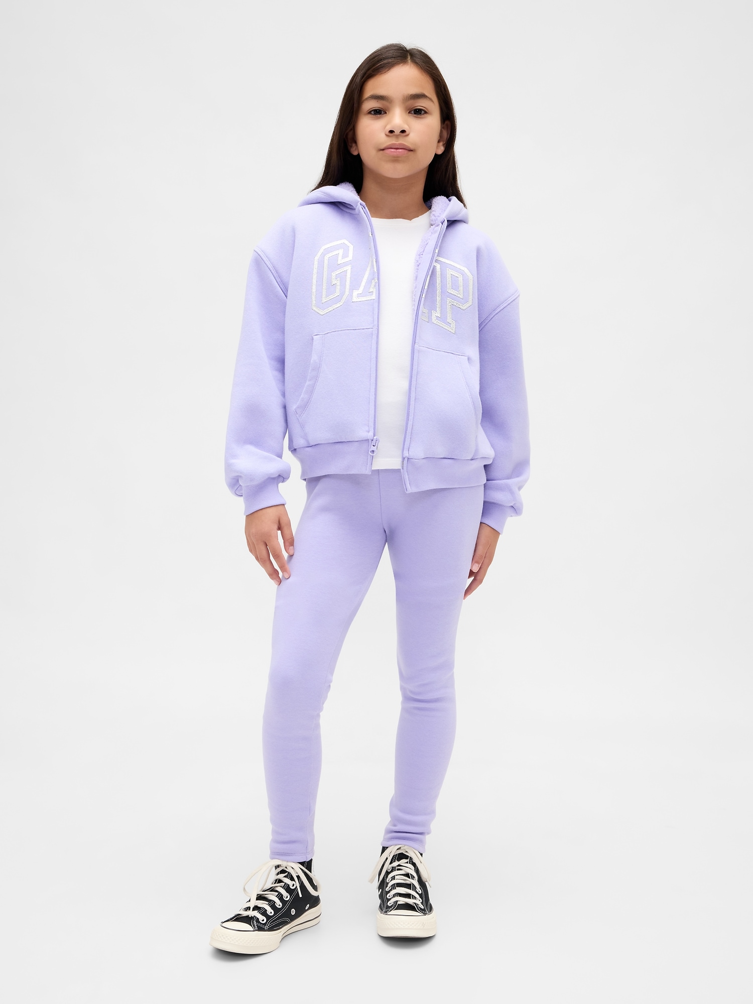 Kids Cozy Leggings - Warm Violet