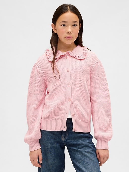 Image number 1 showing, Kids Ruffle Collar Cardigan