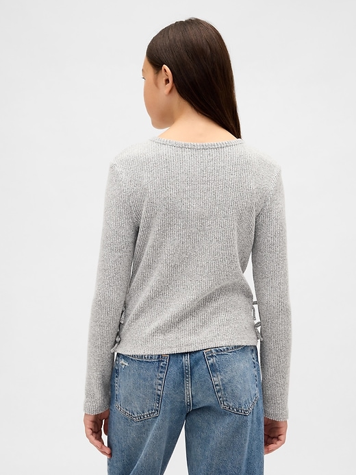Image number 3 showing, Kids Softspun Rib Side-Tie Sweater Top