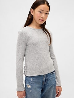 Kids Softspun Rib Side-Tie Sweater Top
