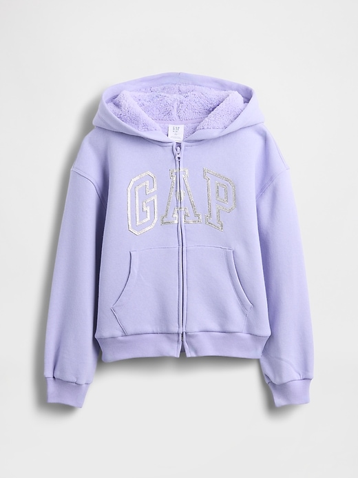 Kids Sherpa-Lined Graphic Logo Hoodie