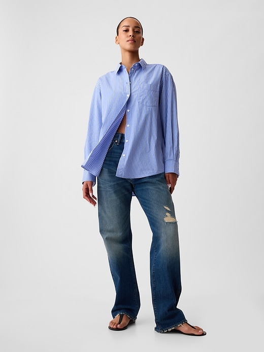 Organic Cotton Poplin Big Shirt | Gap