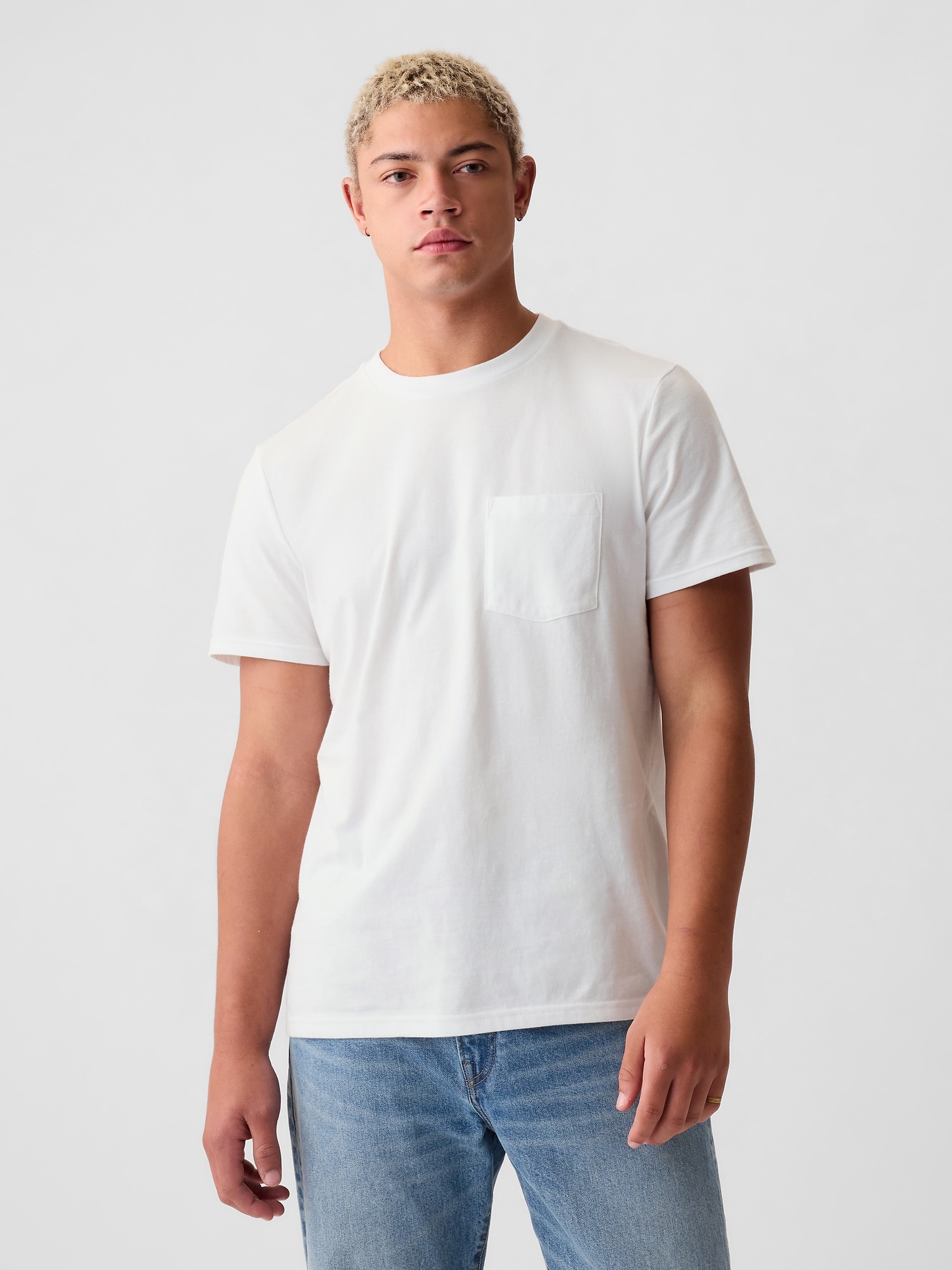 Adult Organic Cotton Pocket T-Shirt - Optic White