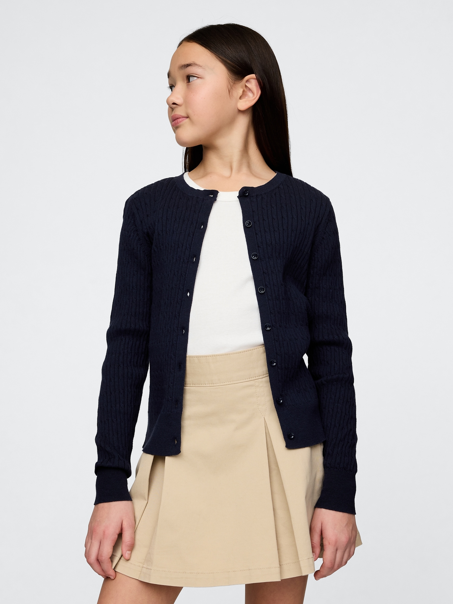 Kids Organic Cotton Uniform Cardigan