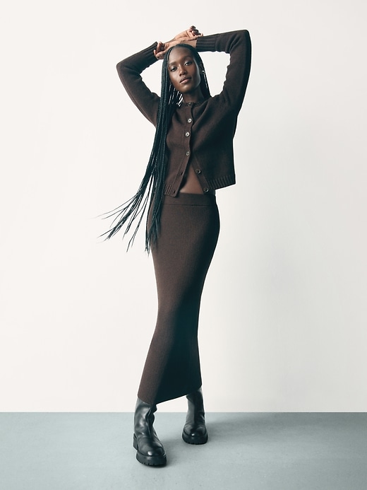Image number 5 showing, CashSoft Rib Sweater Maxi Skirt