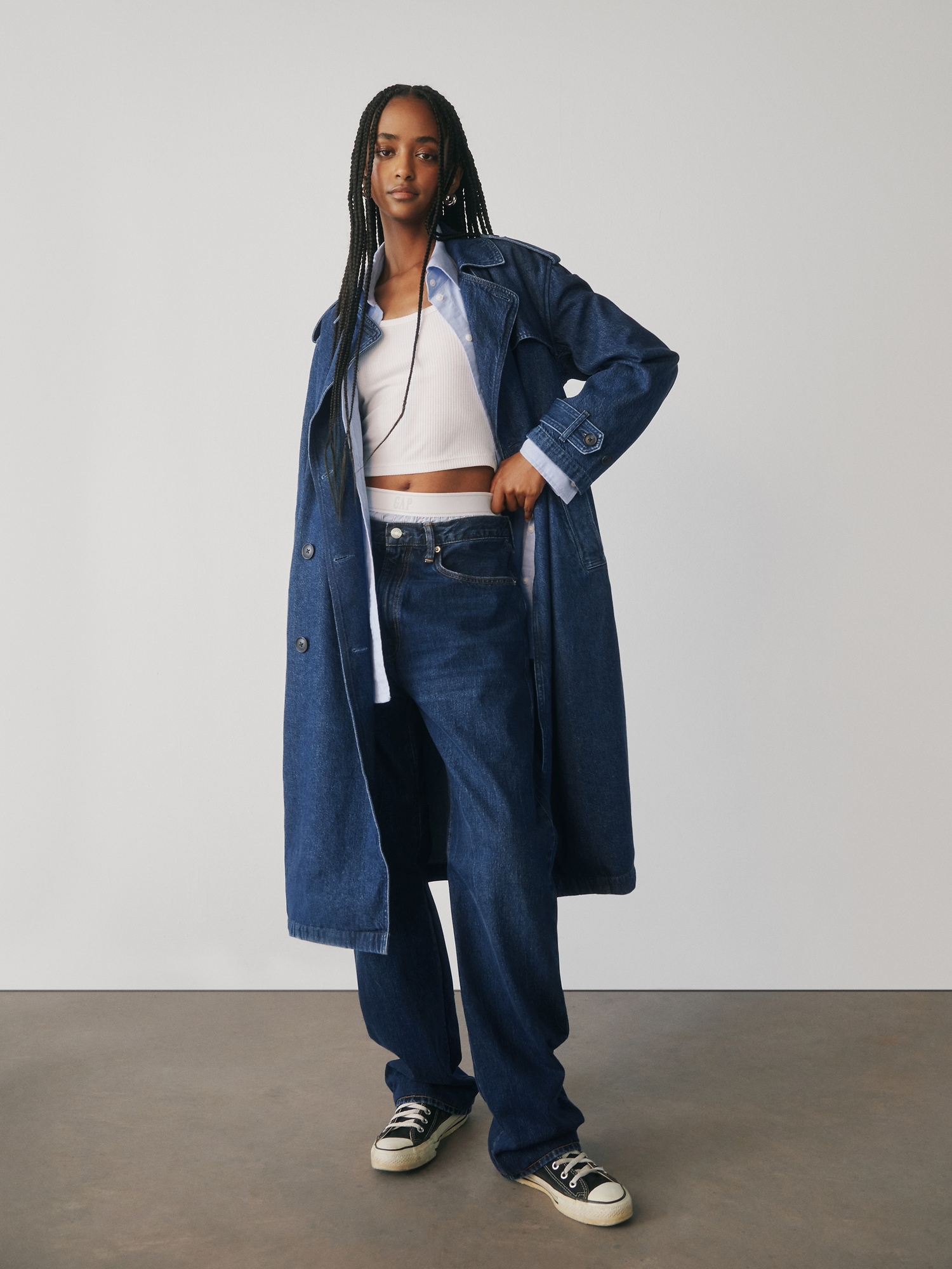 UltraSoft Denim Trench Coat