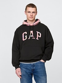 VintageSoft Plaid Arch Logo Hoodie