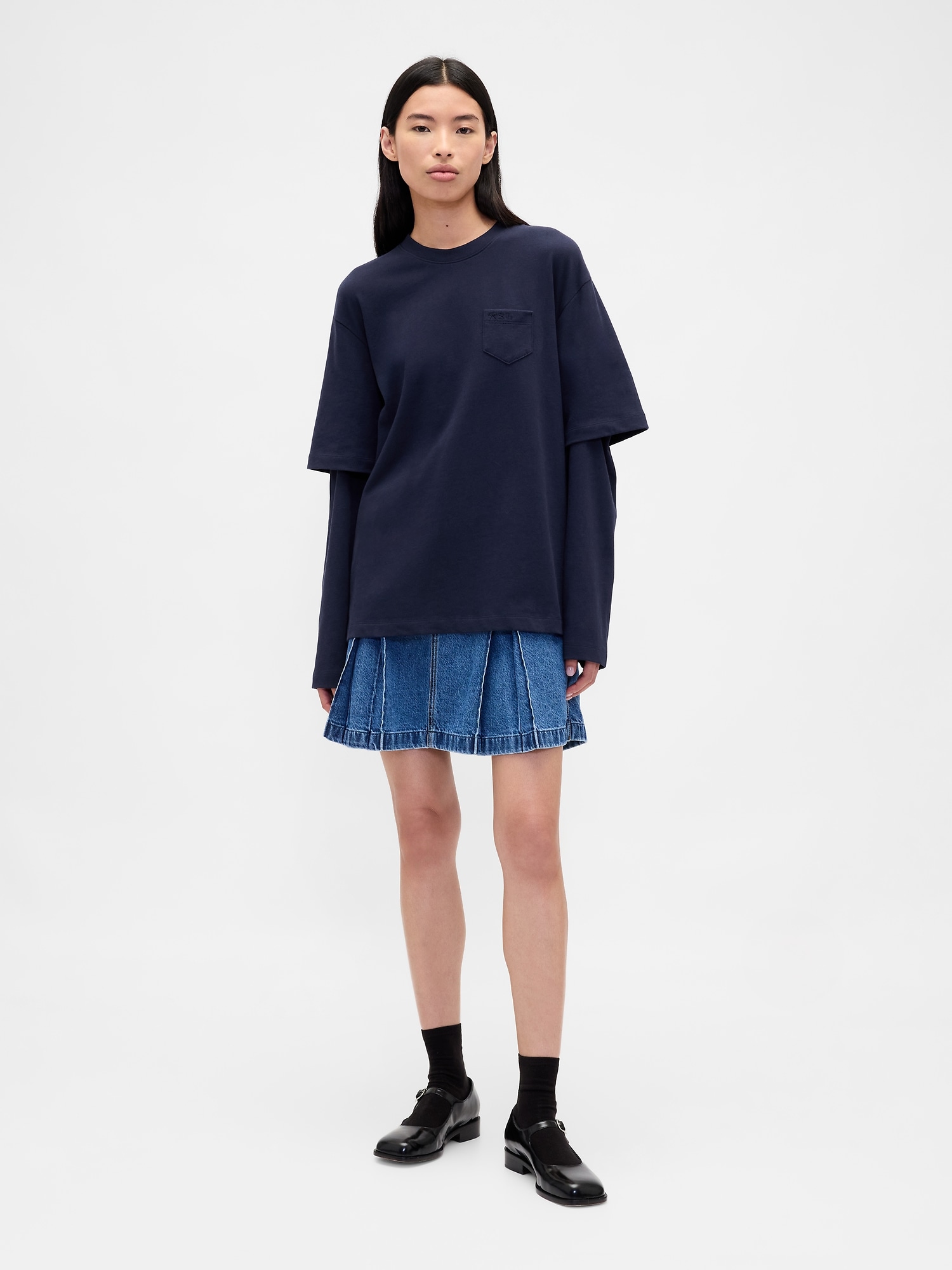 Gap × Sandy Liang Adult Heavyweight Organic Cotton Layered T-Shirt
