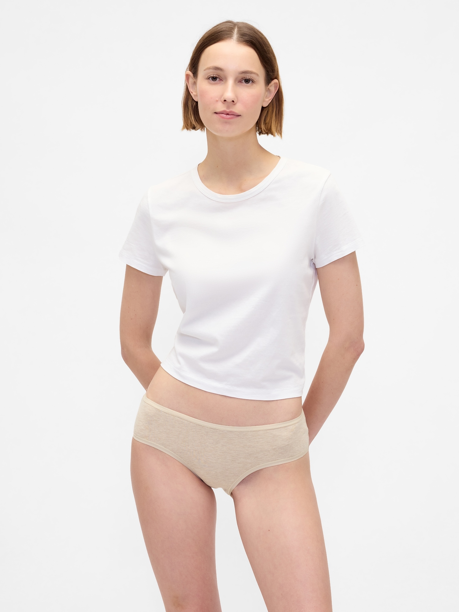 Organic Stretch Cotton Hipster - Oatmeal Beige Heather