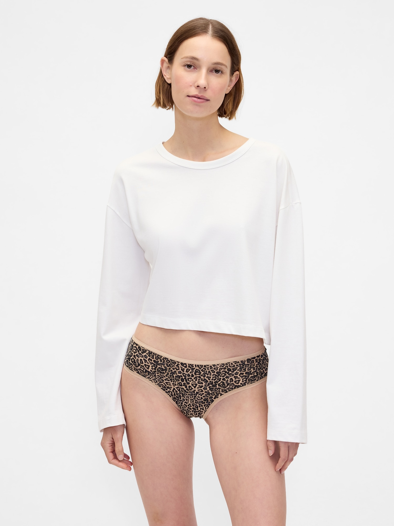 Organic Stretch Cotton Hipster (3-Pack) - Tuscan Red, Terra Brown, & Leopard Brown Print