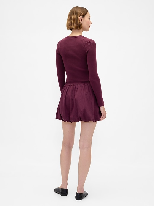 Image number 2 showing, Mixed Media Bubble Mini Dress