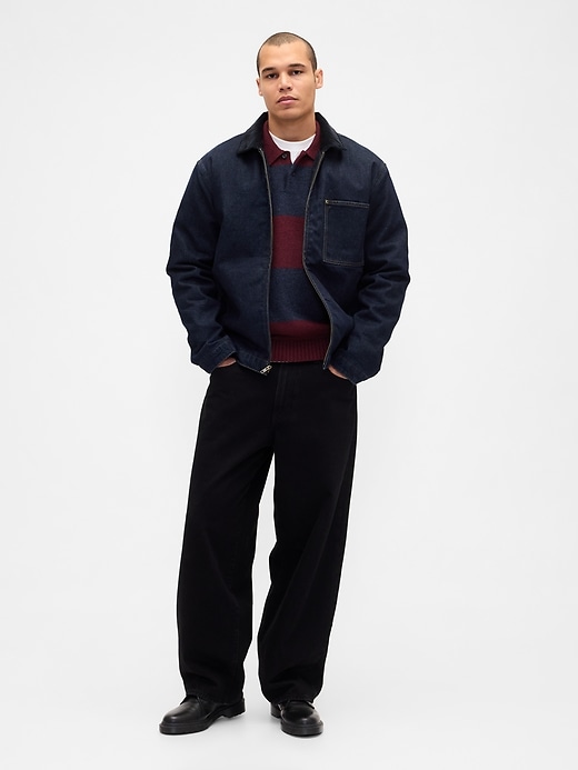 Image number 2 showing, Rugby Stripe Relaxed Polo Sweater