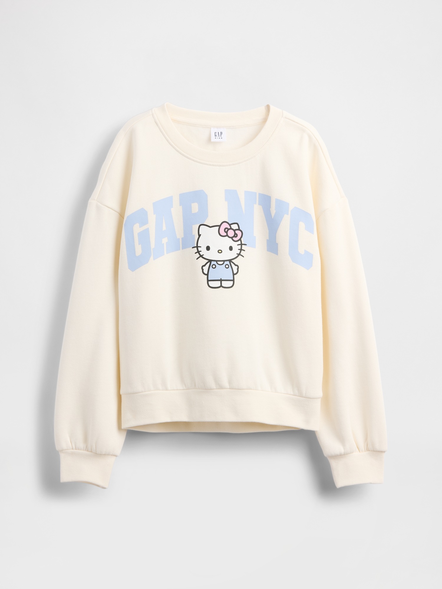 Детский свитшот Gap VintageSoft Hello Kitty Logo, цвет: Слоновая кость морозный — фото 2