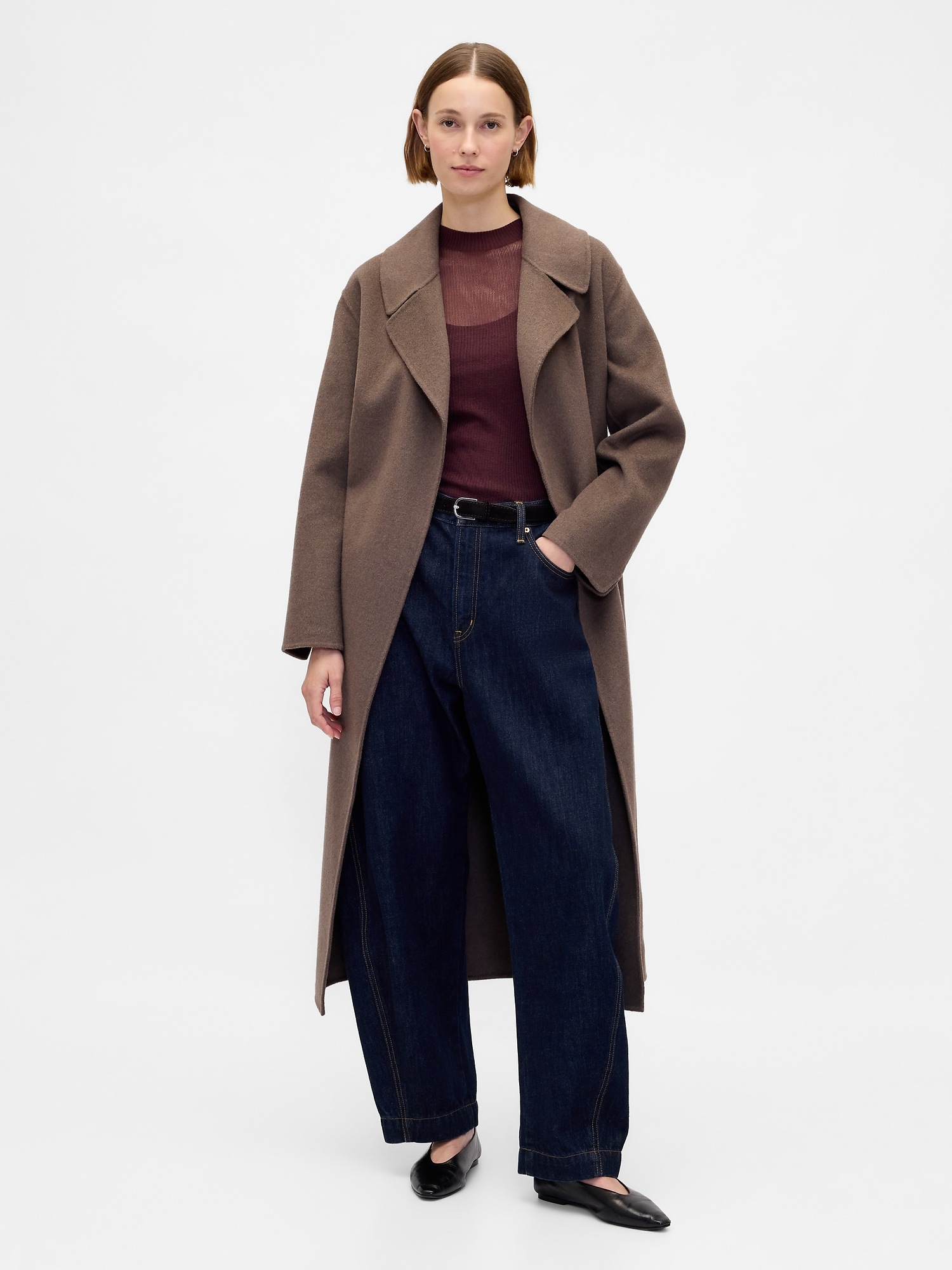 Женский свитер Gap High-Neck Sheer, цвет: Бордо бордовый — фото 2