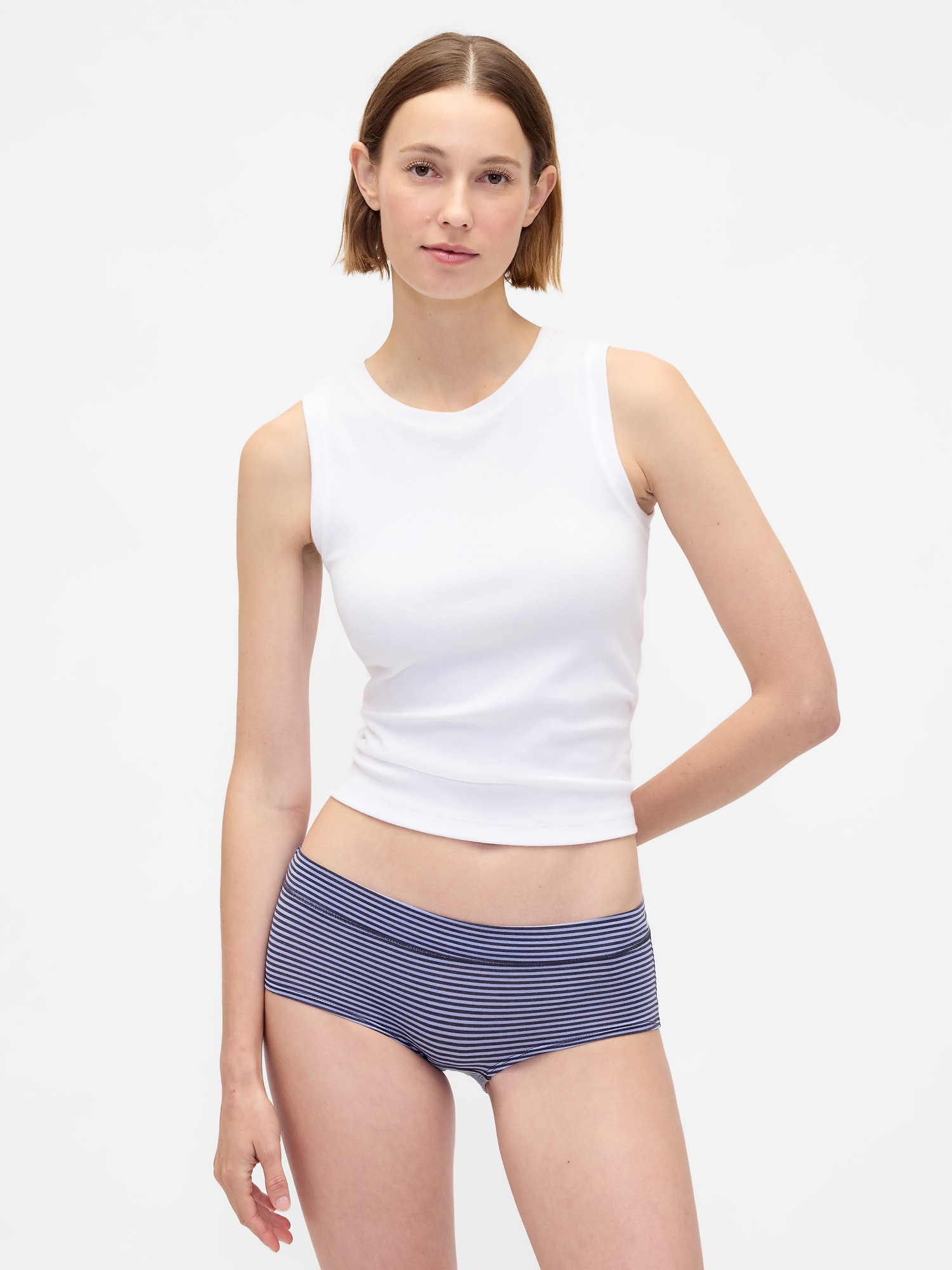 Breathe Shorty - Navy Blue Stripe