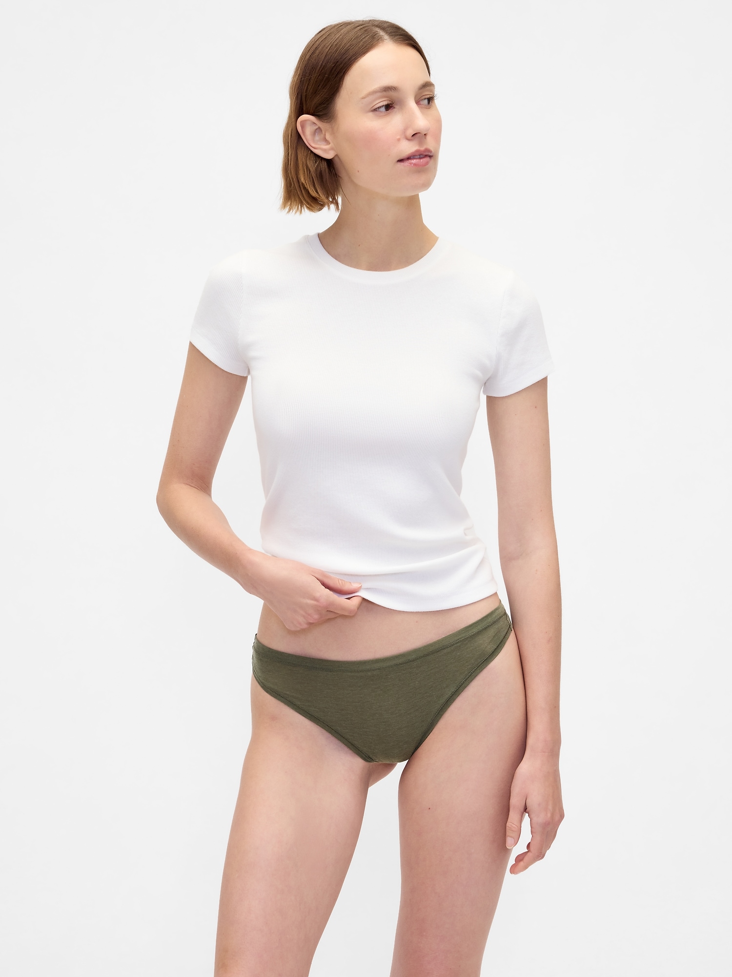 Breathe Thong - Black Moss Green