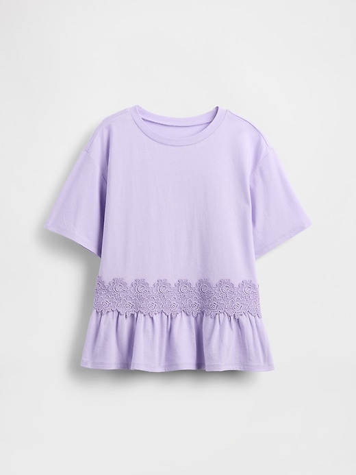 Image number 2 showing, Kids Lace-Trim Peplum T-Shirt