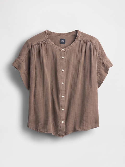 Image number 4 showing, Cotton Gauze Dolman Shirt
