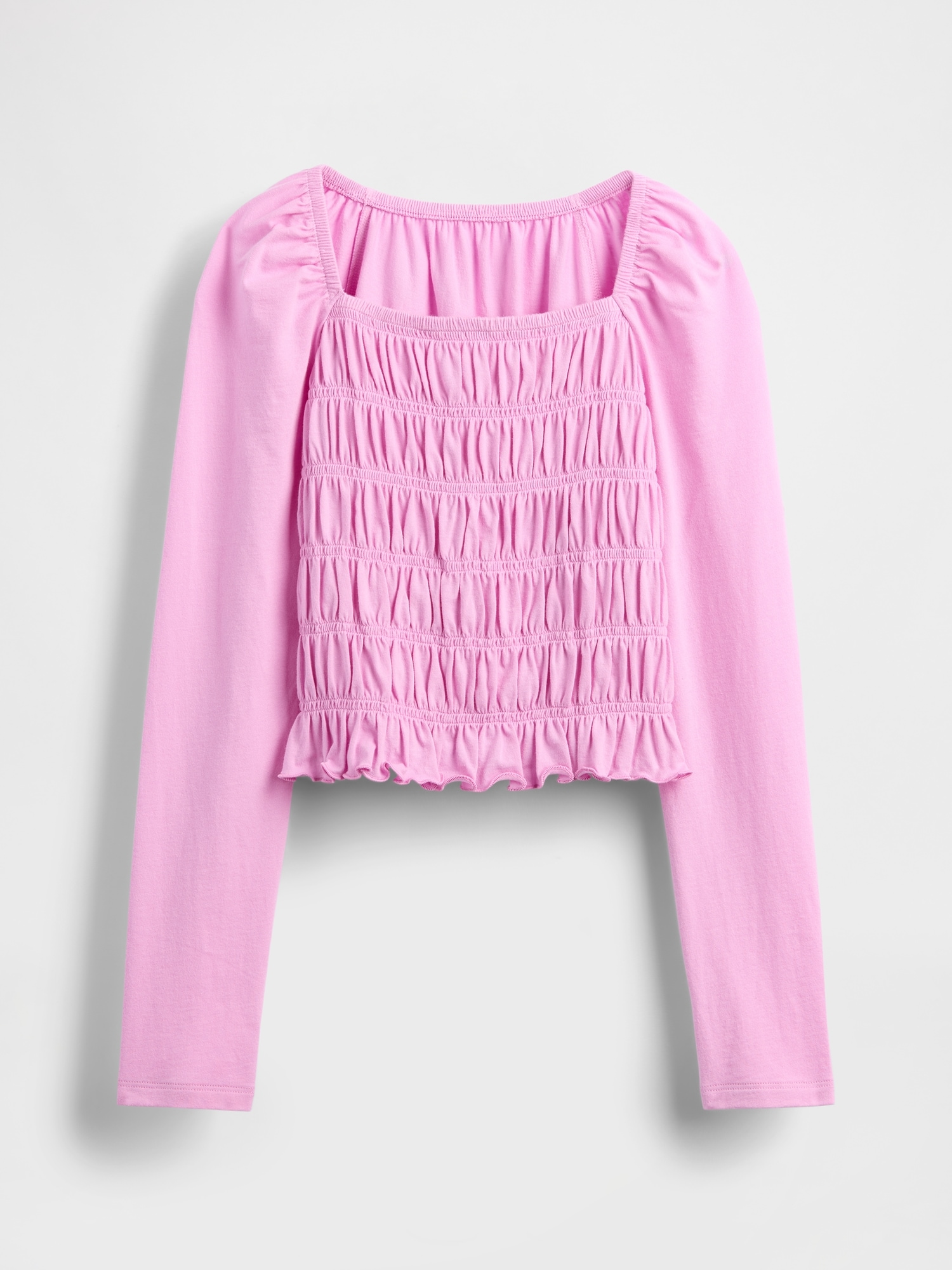 Kids Smocked Square-Neck Top