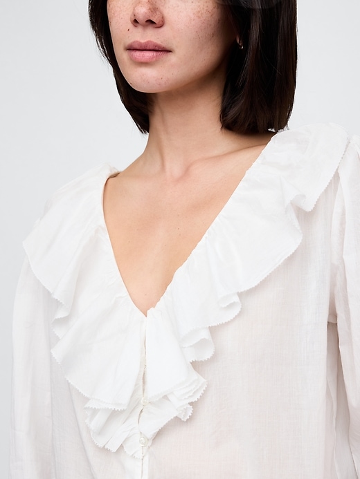 Image number 5 showing, Ruffle V-Neck Shirt