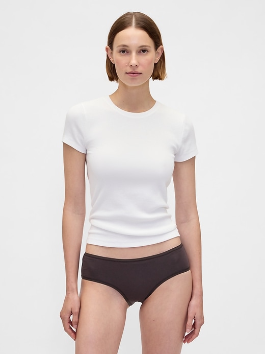 Organic Stretch Cotton Lace-Trim Hipster